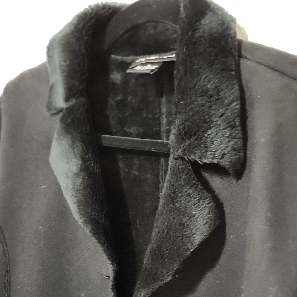 Style & Co Black Pea Coat with Notched Lapel - Picture 4 of 14